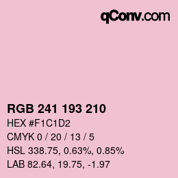 カラーコード: RGB 241 193 210 | qconv.com
