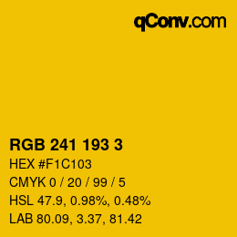 Color code: RGB 241 193 3 | qconv.com