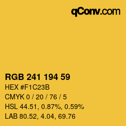 カラーコード: RGB 241 194 59 | qconv.com