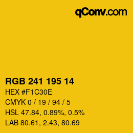 カラーコード: RGB 241 195 14 | qconv.com
