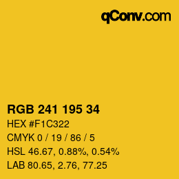 颜色代码: RGB 241 195 34 | qconv.com