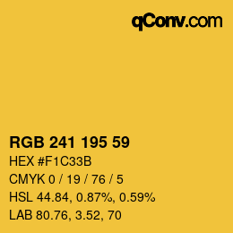 カラーコード: RGB 241 195 59 | qconv.com