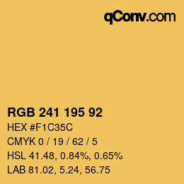 カラーコード: RGB 241 195 92 | qconv.com