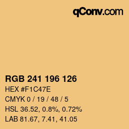 Color code: RGB 241 196 126 | qconv.com