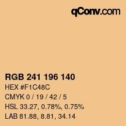 Color code: RGB 241 196 140 | qconv.com