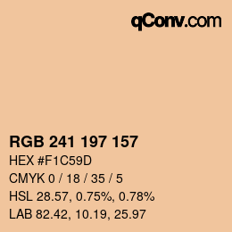 颜色代码: RGB 241 197 157 | qconv.com