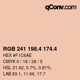 カラーコード: RGB 241 198.4 174.4 | qconv.com