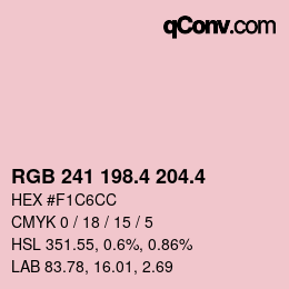 カラーコード: RGB 241 198.4 204.4 | qconv.com