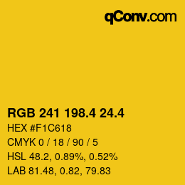 カラーコード: RGB 241 198.4 24.4 | qconv.com