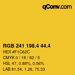 カラーコード: RGB 241 198.4 44.4 | qconv.com