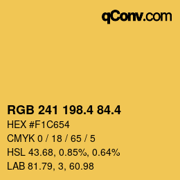 カラーコード: RGB 241 198.4 84.4 | qconv.com