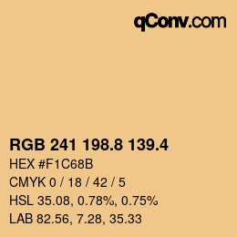 カラーコード: RGB 241 198.8 139.4 | qconv.com