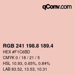 カラーコード: RGB 241 198.8 189.4 | qconv.com