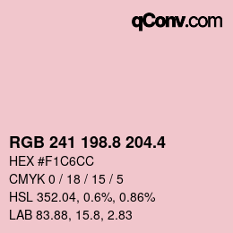 カラーコード: RGB 241 198.8 204.4 | qconv.com