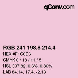 カラーコード: RGB 241 198.8 214.4 | qconv.com