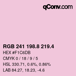 カラーコード: RGB 241 198.8 219.4 | qconv.com