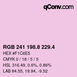 カラーコード: RGB 241 198.8 229.4 | qconv.com