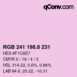 カラーコード: RGB 241 198.8 231 | qconv.com