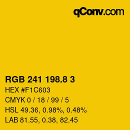 カラーコード: RGB 241 198.8 3 | qconv.com