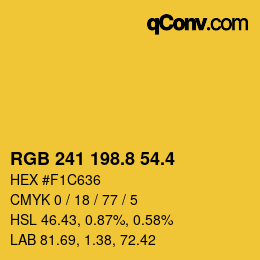 カラーコード: RGB 241 198.8 54.4 | qconv.com