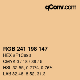 Farbcode: RGB 241 198 147 | qconv.com