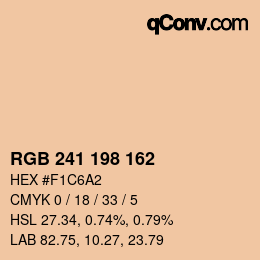 Color code: RGB 241 198 162 | qconv.com
