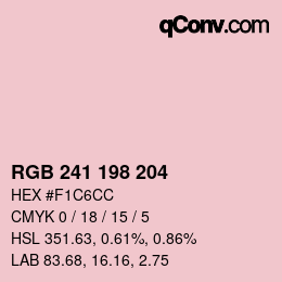カラーコード: RGB 241 198 204 | qconv.com