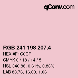 カラーコード: RGB 241 198 207.4 | qconv.com