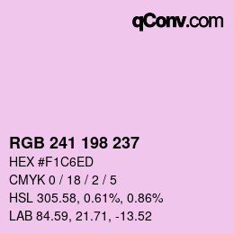 カラーコード: RGB 241 198 237 | qconv.com
