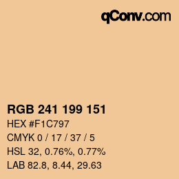 Color code: RGB 241 199 151 | qconv.com