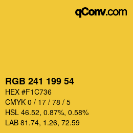 Color code: RGB 241 199 54 | qconv.com