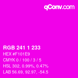 Color code: RGB 241 1 233 | qconv.com