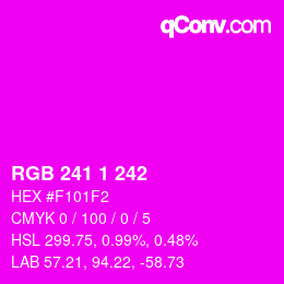 カラーコード: RGB 241 1 242 | qconv.com