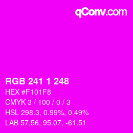 Code couleur: RGB 241 1 248 | qconv.com