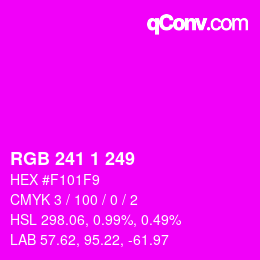 カラーコード: RGB 241 1 249 | qconv.com