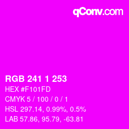 Color code: RGB 241 1 253 | qconv.com