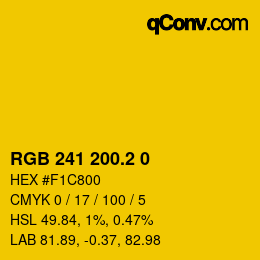 カラーコード: RGB 241 200.2 0 | qconv.com