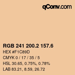 カラーコード: RGB 241 200.2 157.6 | qconv.com