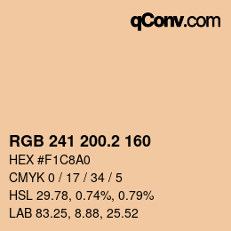カラーコード: RGB 241 200.2 160 | qconv.com