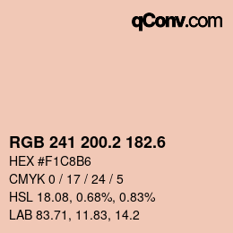 カラーコード: RGB 241 200.2 182.6 | qconv.com