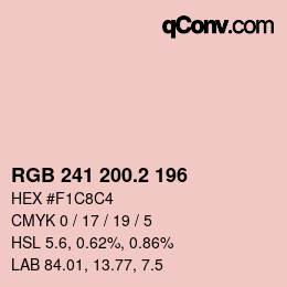 カラーコード: RGB 241 200.2 196 | qconv.com