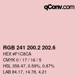 カラーコード: RGB 241 200.2 202.6 | qconv.com