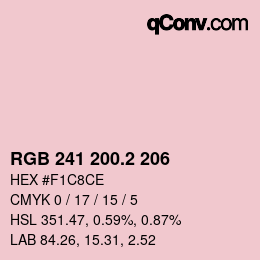 カラーコード: RGB 241 200.2 206 | qconv.com