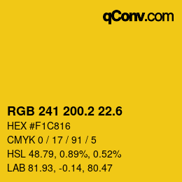 カラーコード: RGB 241 200.2 22.6 | qconv.com