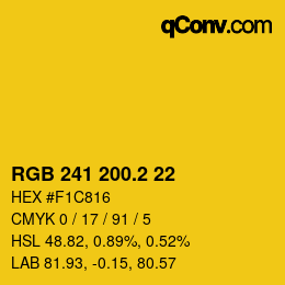 カラーコード: RGB 241 200.2 22 | qconv.com