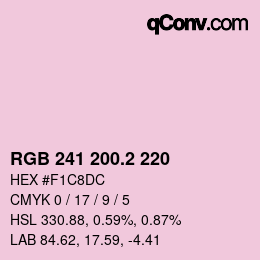 カラーコード: RGB 241 200.2 220 | qconv.com