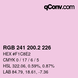 カラーコード: RGB 241 200.2 226 | qconv.com