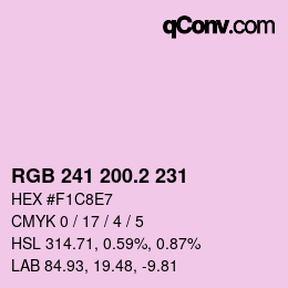 カラーコード: RGB 241 200.2 231 | qconv.com