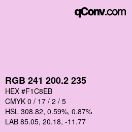 カラーコード: RGB 241 200.2 235 | qconv.com