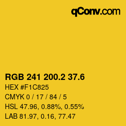 カラーコード: RGB 241 200.2 37.6 | qconv.com